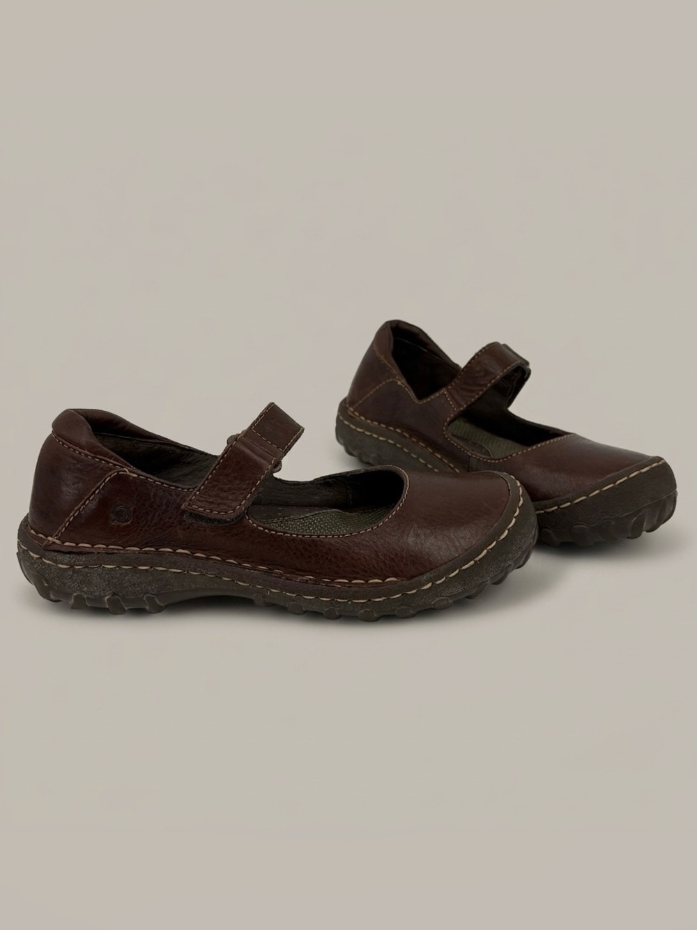Born Brown Leather Mary Jane Comfort Shoes - Women's Size 7
